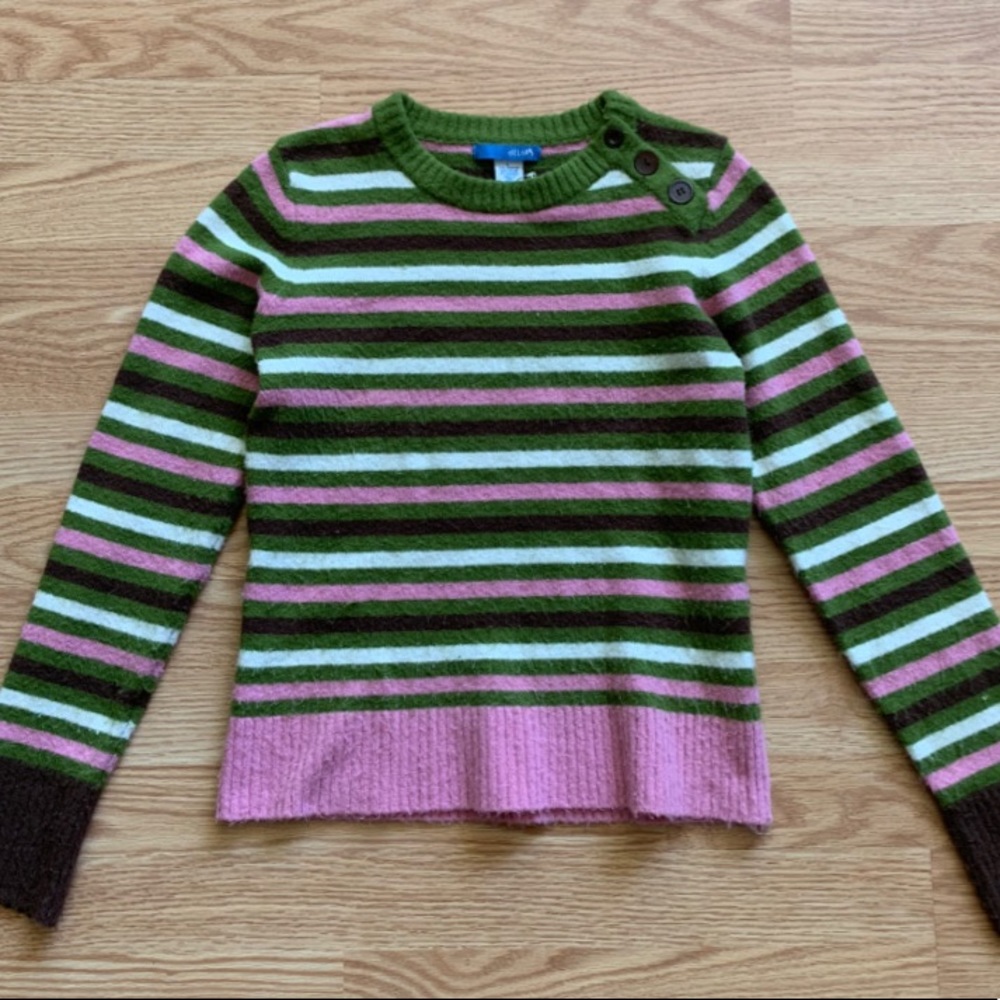 Delias Cozy Striped Sweater with Button Detail